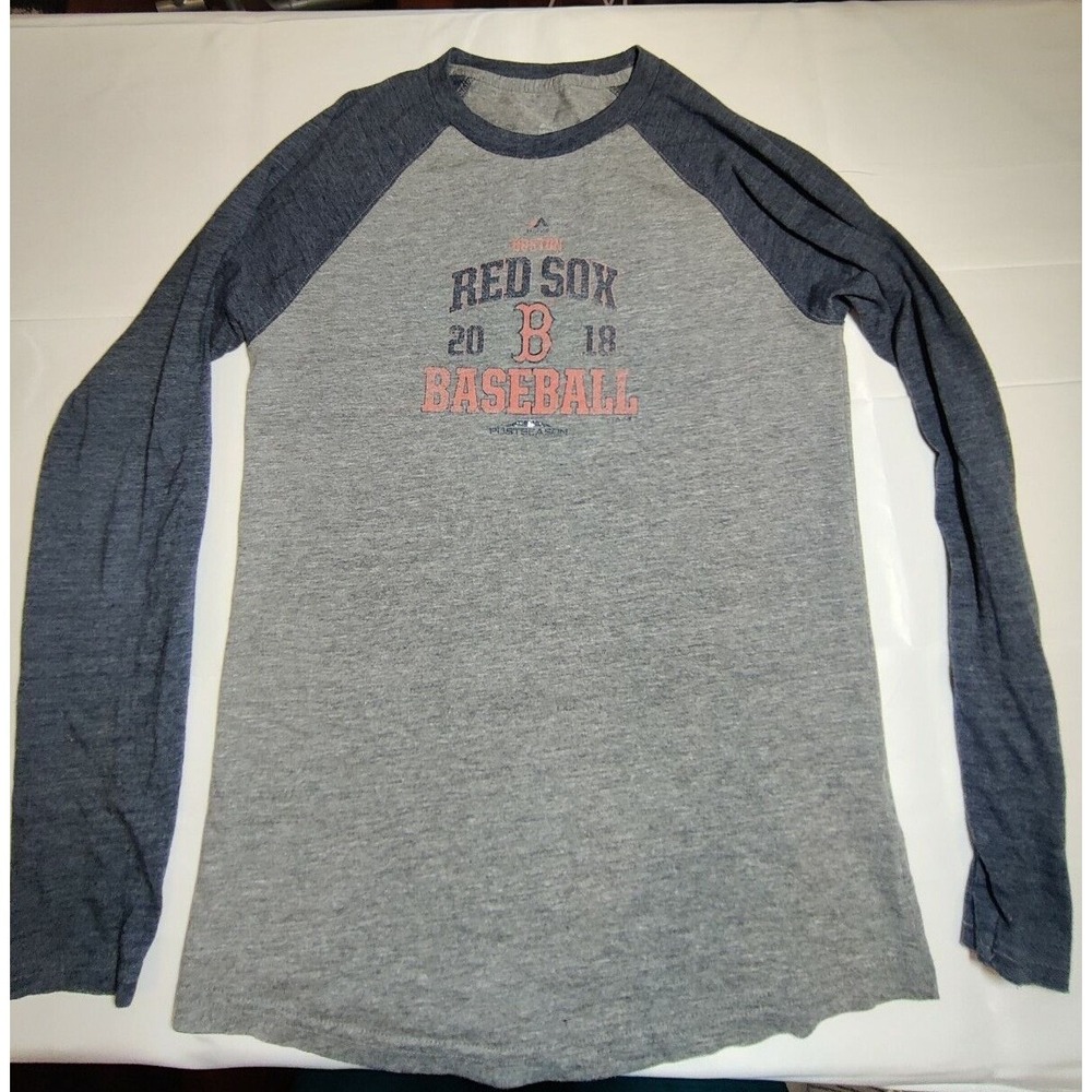 Boston Red Sox Majestic Gray Long Sleeve T-Shirt Men's S